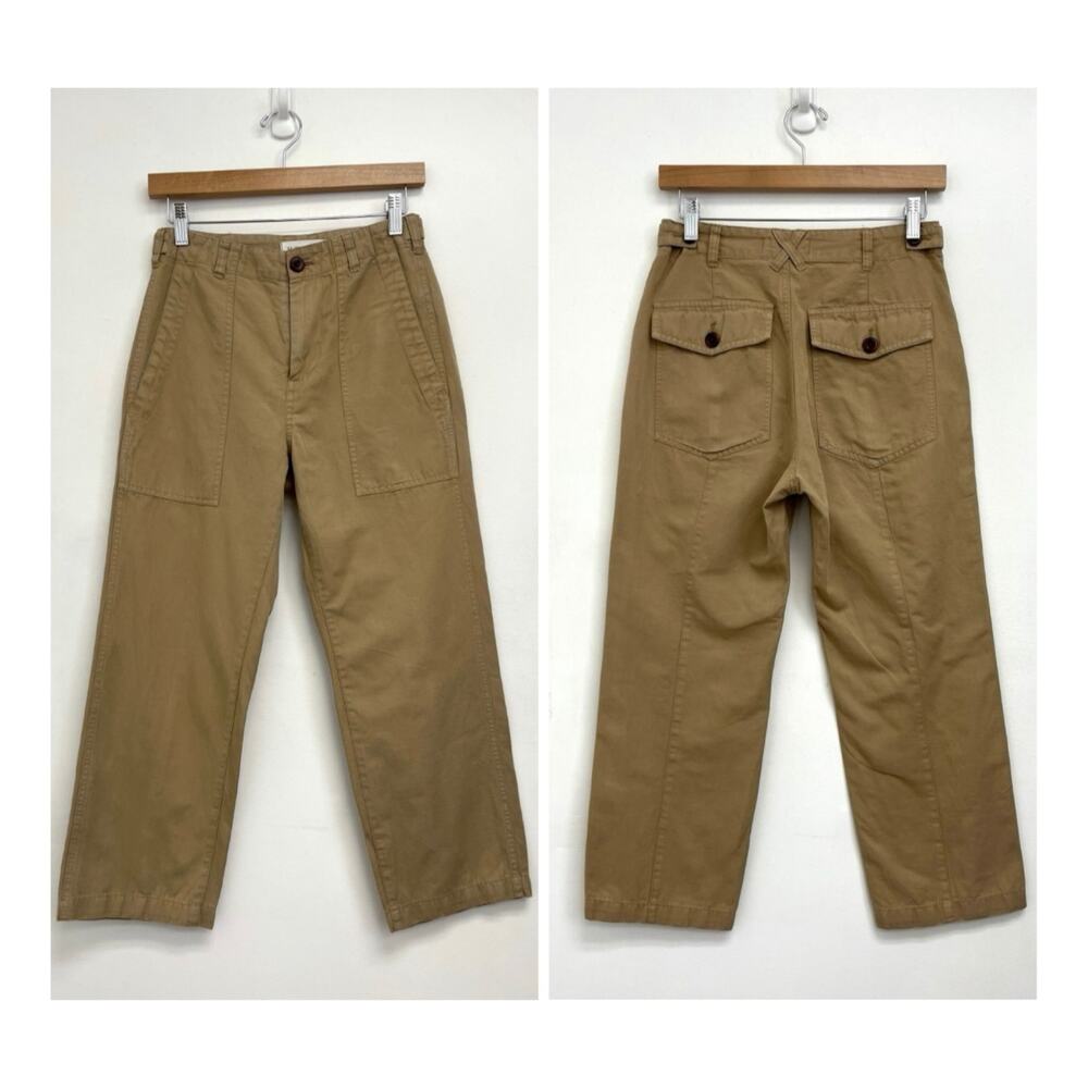 Alex Mill Neil High Waist Straight Leg Twill Utility Cropp Pants - Size 0